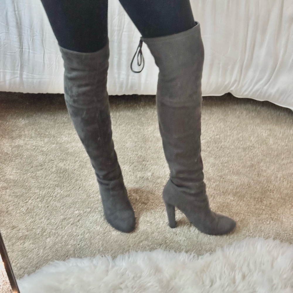 Steve Madden Gray Over the Knee Suede Boots